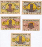 Budapest 1920. "Világítási és Vízmű R.T." 20f + 1K + 2K + 5K + 10K T:I,I-
Adamo BUC-298.1...