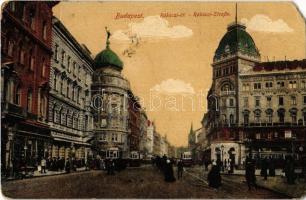 Budapest VIII. Rákóczi út, Blaha tér, villamosok (b)