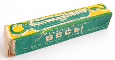 Orosz kézi mérleg eredeti dobozában. 10 kg-ig