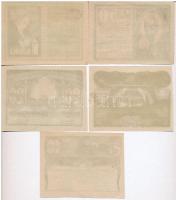 Budapest 1920.12.31. 10f + 20f + 50f + 1K + 1,50K + 2,5K "Amatőrök Forgalmi Szövetkezete" ...