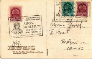 Budapest, Királyi vár, Dörge Frigyes Bank Rt. reklám, Erszébet híd, Kossuth Lajos utca + "1940 ...