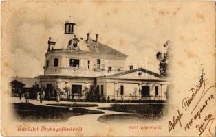 1900 Stubnyafürdő, Túróchévíz, Stubnianske Teplice, Turcianske Teplice; Zöld tükörfürdő / spa, bathing house (EB)