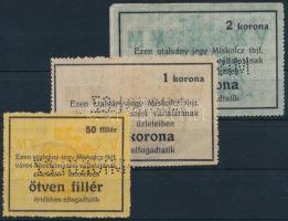 Miskolc DN 50f "Miskolcz thjf." utalvány-jegy "MISKOLCZ" perforációval + 1K &quo...