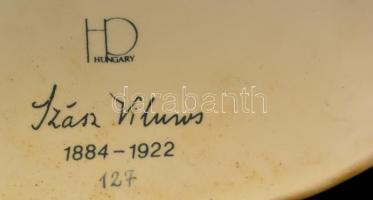 Jelzett ( Szász Vilmos ) Krisztus büszt, fehérmázas, foltos, m: 16 cm