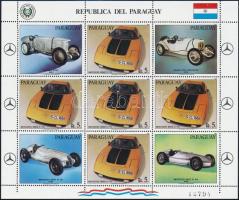 Racing car set without closing value + minisheet Versenyautó sor záróérték nélkül + kisív