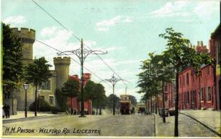Leicester, Welford Rd., H. M. Prison, tram