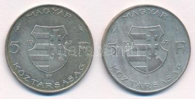 1947. 5Ft Ag "Kossuth" (2x) T:2-,3 Adamo F8.1