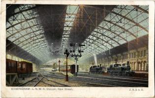 1904 Birmingham, London and North Western Railway (L.N.W.R.) Station, New Street, locomotives (EB)