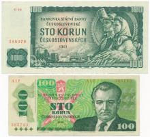 Csehszlovákia 1961. 100K + 1989. 100K T:III Czechoslovakia 1961. 100 Korun + 1989. 100 Korun C:F