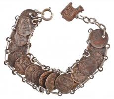 Olaszország DN Róma nevezetességeit ábrázoló emlékérmek karkötővé alakítva T:2
Italy ND Commemorati...