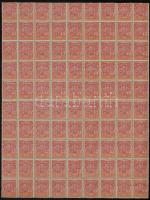 1914-1923 Több száz feldolgozatlan okmány- és illetékbélyeg Filléres, Koronás ívekben, ívdarabokban ...