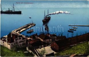 Herceg Novi, Castelnuovo; Port, ships + K.u.K. Kraftwagenkolonne Nr. 35.