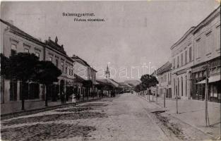 1907 Balassagyarmat, Fő utca, Városháza, Platthy, Aninger, Frischer üzlete. Kiadja Wertheimer Zsigmond (Rb)