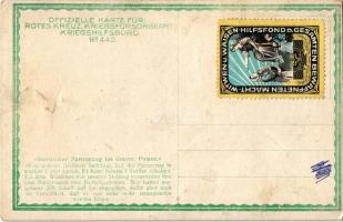 Russischer Panzerzug im österr. Feuer. Offizielle Karte für Rotes Kreuz, Kriegsfürsorgeamt Kriegshil...