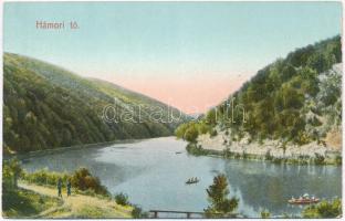 1911 Miskolc, Hámori tó, evezős csónakok. Kiadja Ferenczi B. (ázott / wet damage)