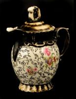 RW Bavaria hiányos teás készlet: 1 db kiöntő, 5 db csésze, 4 db csészealj, kézzel festett, jelzett, ...