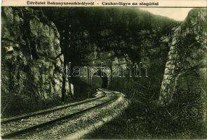 1936 Bakonyszentkirály, Cuhavölgye a vasúti alagúttal, Cuha-völgy. Szilágyi Arthur műterméből (EK)