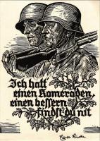 Ich hatt einen Kameraden, einen bessern findst du nit / German Bundeswehr military propaganda art postcard (EK)