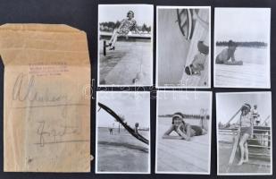 cca 1930 Strandfotók,1 db üvegnegatív, 8 db filmnegatív, 6 db fotó, összesen 15 db, közte 3 db Széchényi fürdős negatívval (az egyik üvegnegatív), 6x9 cm és 9x12 cm közötti méretben