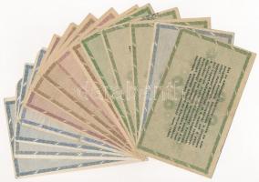 1946. 14db-os vegyes magyar adópengő bankjegy tétel T:III,III-