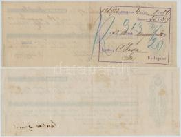 12 db-os vegyes váltó, csekk és díjkötelezvény tétel többnyire pengő és fillér értékben T:III