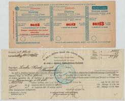 12 db-os vegyes váltó, csekk és díjkötelezvény tétel többnyire pengő és fillér értékben T:III