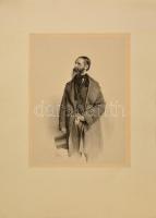 1858 Ismeretlen férfi portré, litográfia, készítő: Josef Kriehüber, kiadó: Jos. Stoufs Wien, 34×25 cm