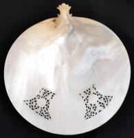 Bethlemi jelenet, aprólékosan faragott gyöngyház, jelzés nélkül,jó állapotban, 16×15 cm