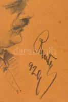 Remsey jelzéssel: Férfi portré. Ceruza, papír, üvegezett keretben, 15×11 cm