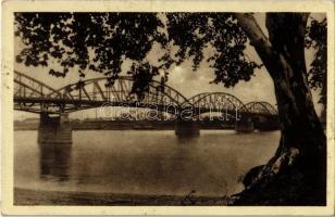 1938 Komárom, Komárno; Most cez Dunaj / Duna híd / Donaubrücke / Danube bridge + 1938 Komárom visszatért So. Stpl.