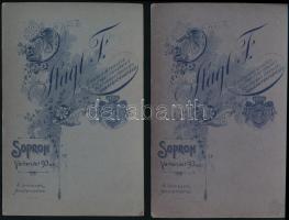 cca 1900 Sopron, Russ-villa, 2 db keményhátú fotó Stagl Ferenc műterméből, 16×11 cm + 1 db Russ-vill...