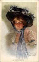 A mischiefmaker, lady with hat, Reinthal & Newman Series 95 s: Philip Boileau