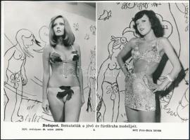 cca 1970-1980 5 db különféle divat témájú MTI-sajtófotó, különböző méretben