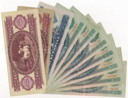 Vegyes 1962-1969. 10Ft (7x) közte egyugrásos sorszámkövető pár + 1969. 20Ft + 1949-1984. 100Ft (2x) ...