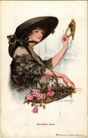 1913 The rose maid, lady with hat, flowers, Reinthal & Newman No. 231 s: T. Earl Christy