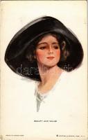 'Beauty and value', lady with hat, Reinthal & Newman s: Harrison Fisher (EB)