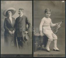 cca 1910 6 db keményhátú fotó Brunhuber Géza budapesti műterméből, különböző méretben