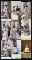 cca 1910 11 db keményhátú fotó Mai és társa budapesti műterméből, különböző méretben