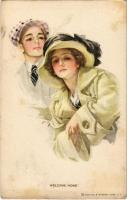 1914 Welcome home, couple, lady with hat, Reinthal & Newman Water Color Series No. 387 (fl)