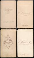 cca 1900 6+1 db vizitkártya méretű fptó különféle műtermekből (J. Székely, Wien; Krozics, Pozsony; U...