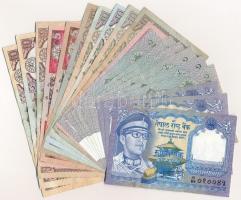Nepál 20db-os vegyes bankjegy tétel T:III,III- Nepal 20pcs of mixed banknote lot C:F,VG