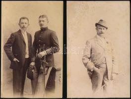 9 db vegyes keményhátú fotó különféle műtermekből (Mai és társa, Koller, Brunhuber, stb.), 10,5×16 c...