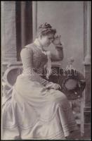 9 db vegyes keményhátú fotó különféle műtermekből (Mai és társa, Koller, Brunhuber, stb.), 10,5×16 c...