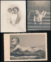 Régi portrék, 18 db vegyes portréfotó, 9×14 cm