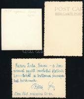 cca 1938-1940 3 db autós fotó, kettő hátulján feliratozva, különböző méretben