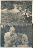 cca 1930 Fürdőzések, 3 db vizes fotó, 17,5×12,5 cm