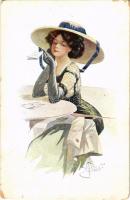 1912 Lady with hat, W.R.B. & Co. Serie Nr. 22-26. artist signed (Rb)