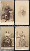 Pozsonyi arcok, 8 db vizitkártya méretű portréfotó Kozics műterméből, 6,5×10,5 cm