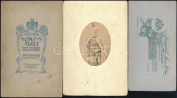 Régi portrék, 6 db keményhátú fotó különféle műtermekből (Strelisky, Langsfeld Mór, stb.), különböző...