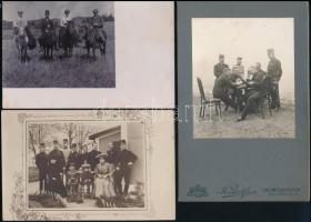 cca 1900-1930 Vegyes katonai fotó tétel: portrék, csoportképek, életképek, stb., összesen 16 db külö...